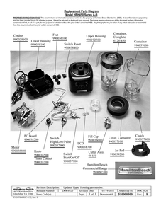 Diagram Diagram and Parts List for HBH450  Hamilton Beach Blender
